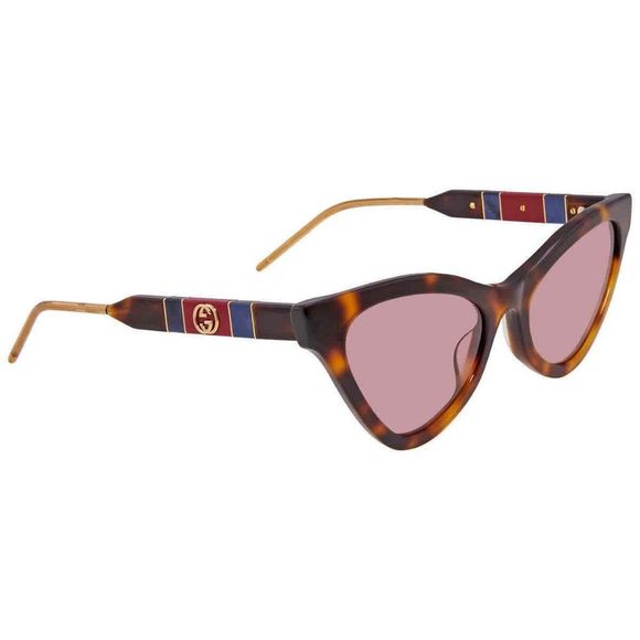 NEW Gucci Pink and Havana Cat Eye Women's Sunglasses - Picture 1 of 4